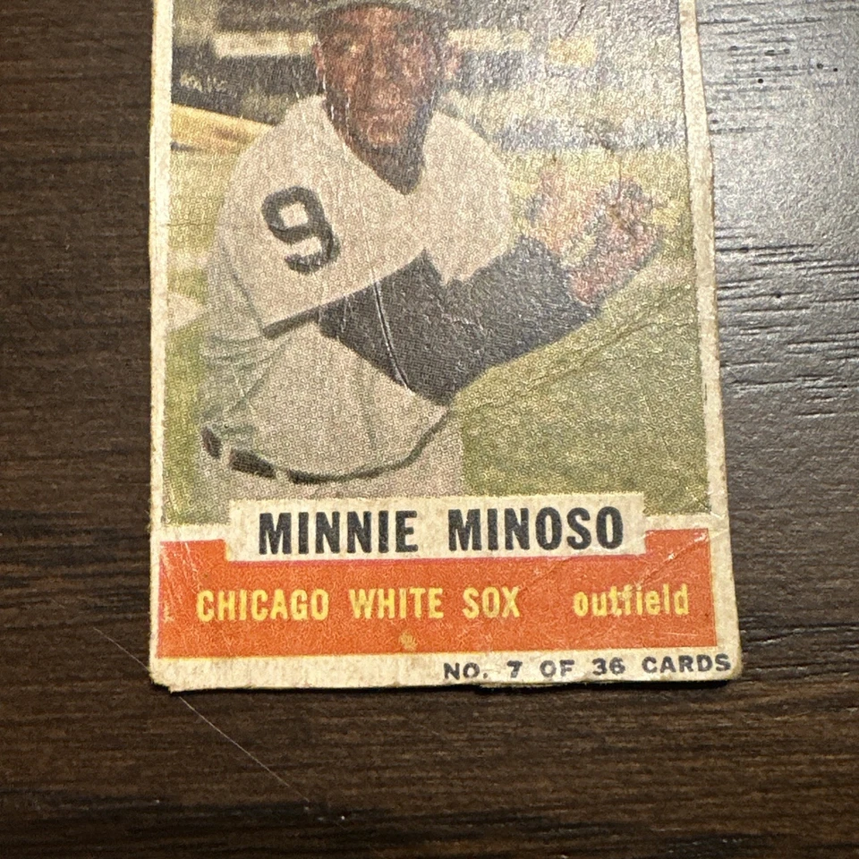 🔥⚾️1961 Bazooka Set-Break # 7 Minnie Minoso MLB Excelente Raro, Raro! Foto 3 de 4