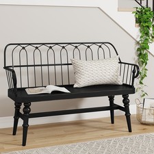 Entryway Bench Spindle Back Wooden Dinning Bench, Farmhouse Foyer Bench for home