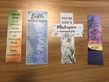 Bible Verse Bookmarks Lot of 4. - New - Inspirational Scripture / Faith