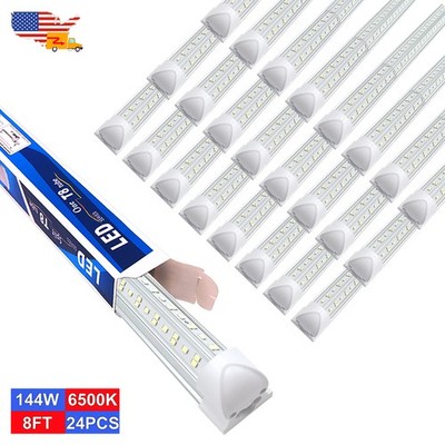 24 Pack 8 Ft Led Shop Lights 144W T8 Integrate Plug in and Play 8 Foot Led Bulbs