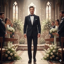 VINTAGE 70s/80s Yves Saint Laurent YSL Black Tuxedo Suit Jacket Pants 37R Mint