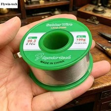 Sn99.3Cu0.7 Lead Free Solder Wire 1.2mm 2 Rosin Core No Clean Bright RoHS 100g