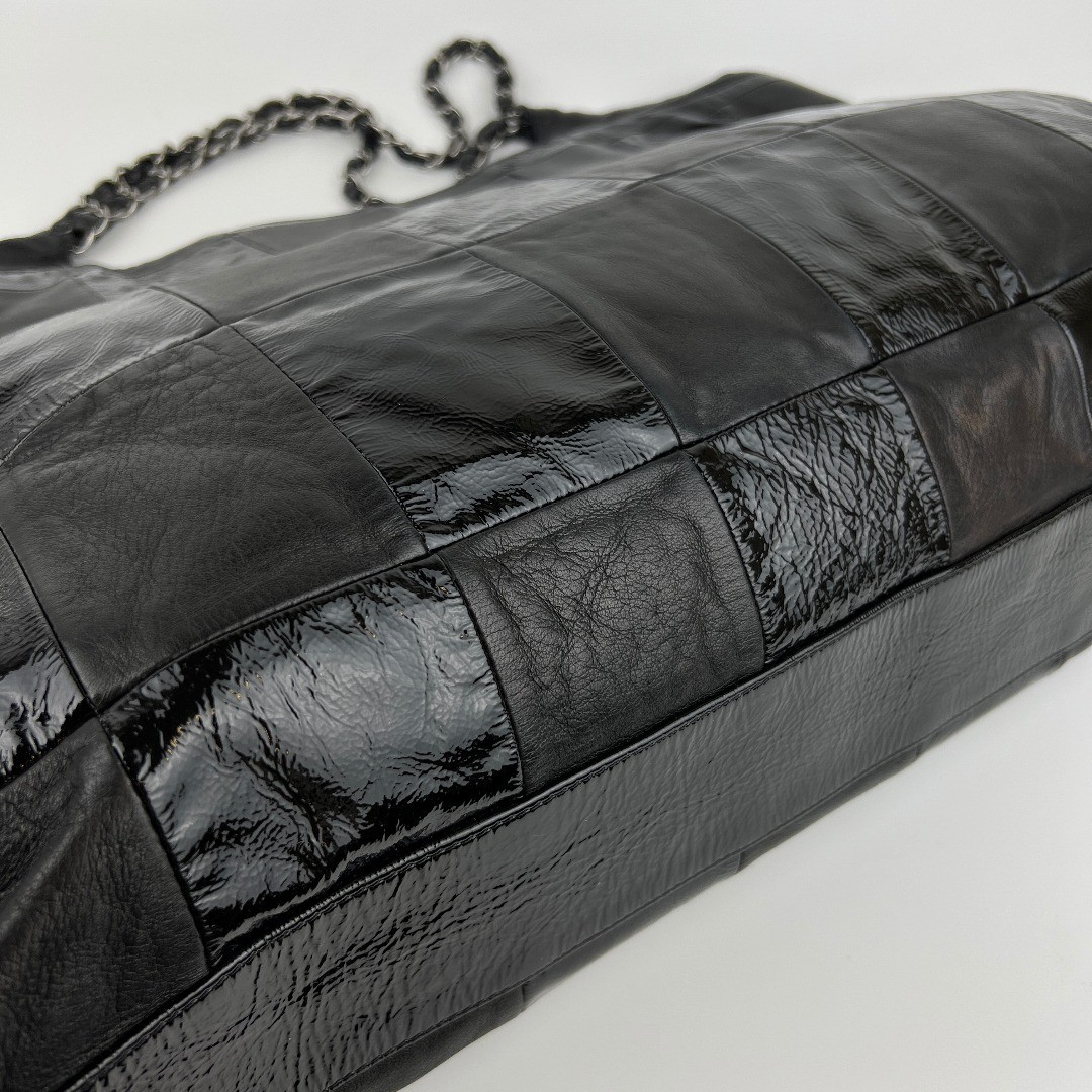 Used CHANEL Coco Mark Patchwork Shoulder Bag Blac… - image 14