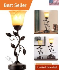 Touch Control Table Lamp with 2 USB Charging Ports, 3-Way Dimmable Bedside Ni...