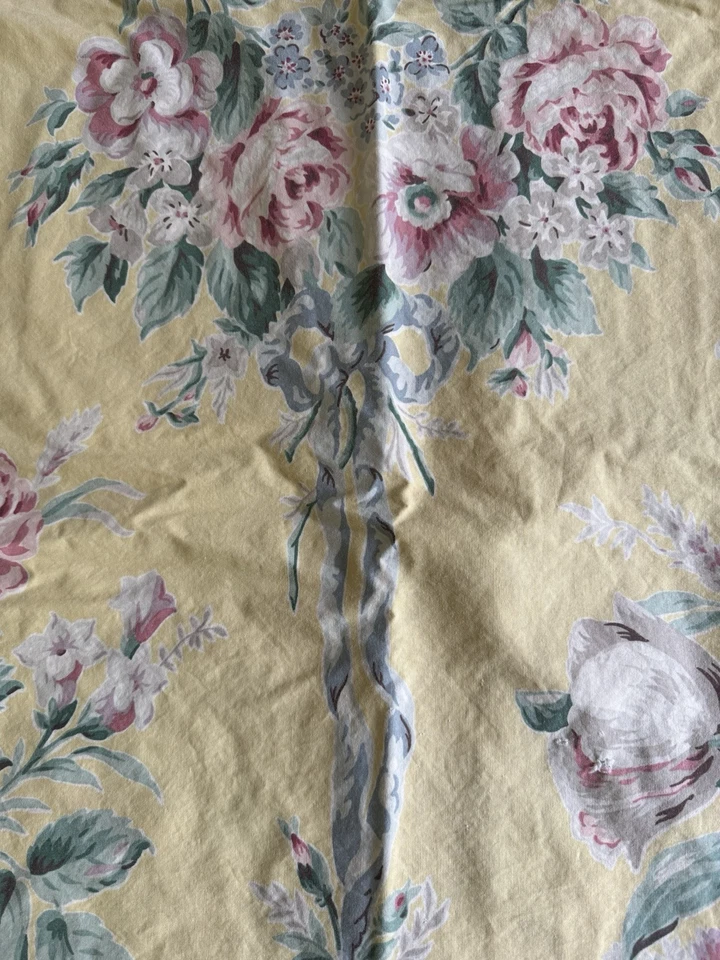 Suavemente Desteñido DE COLECCIÓN Ralph Lauren Evelyn Amarillo Floral Estándar Volantes Falsa Foto 4 de 4