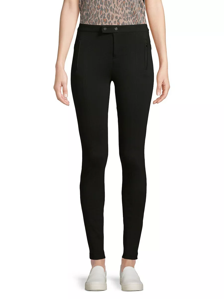 NWT VINCE BLACK SKINNY SKI PONTE KNIT PANTS LEGGINGS SIZE 10 $245.