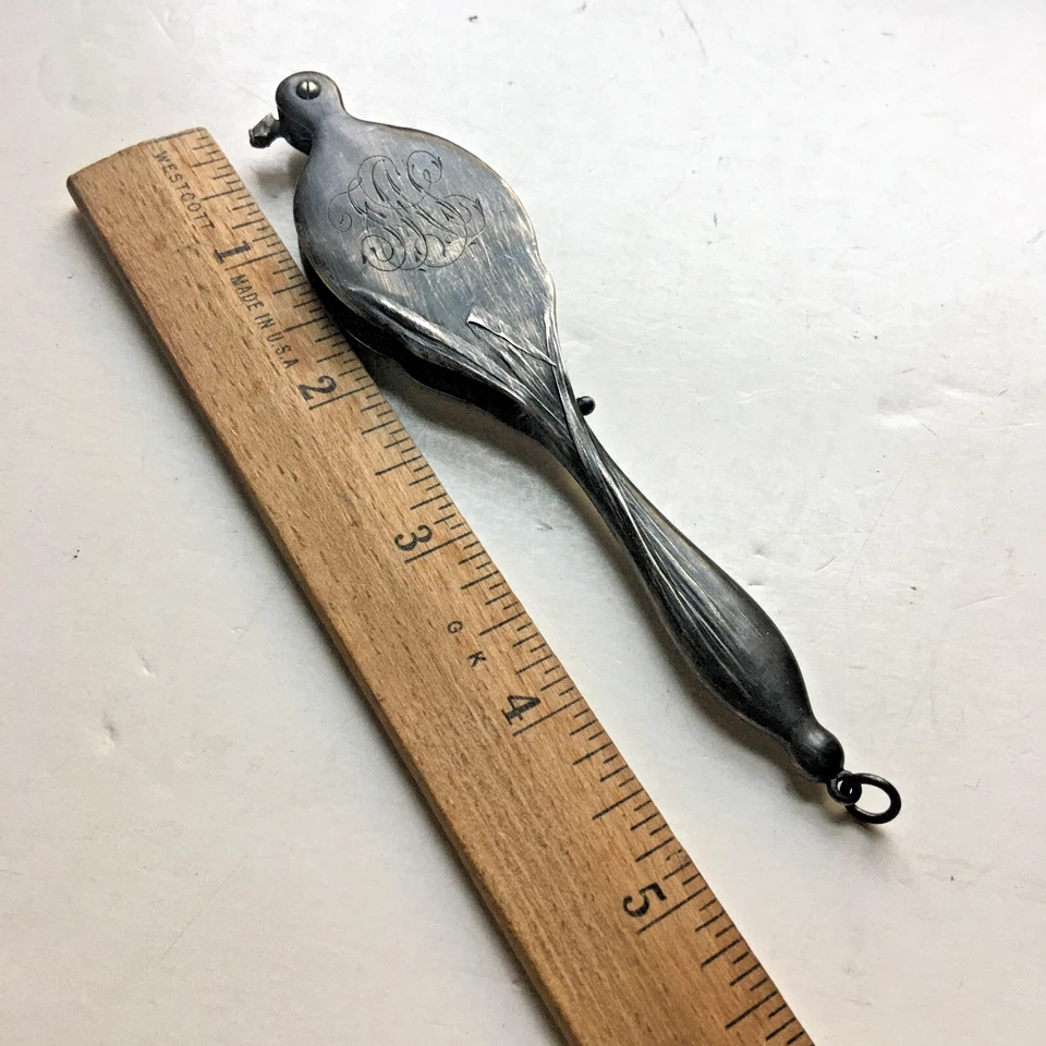 Antique 19th Century Victorian Lorgnette Folding Glasses Sterling Case As is 5"L - Image 2 of 4