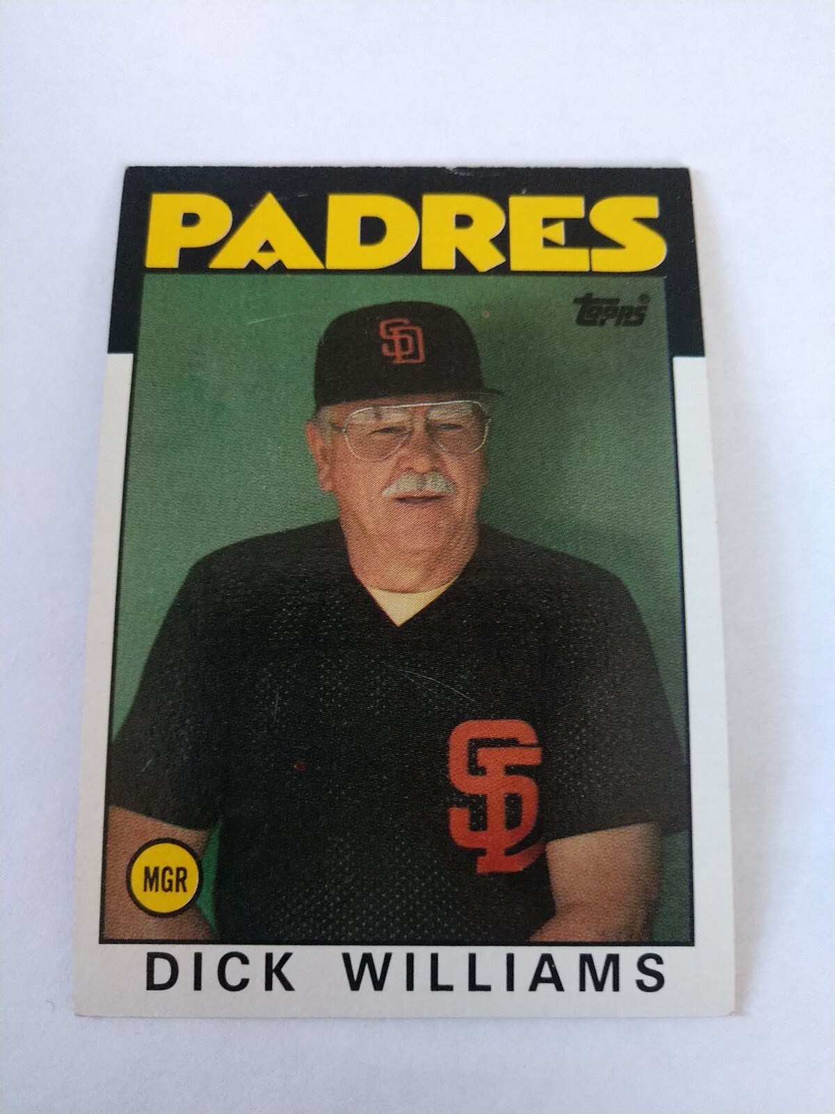 1986 TOPPS DICK WILLIAMS SAN DIEGO PADRES #681
