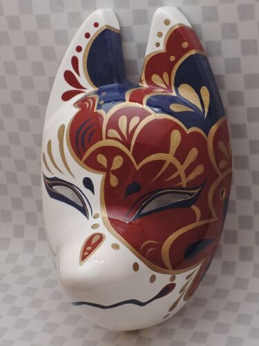 Fox Face Mask Higo Kitsune Komendo Hand Painted Cosplay Handmade from Japan - Picture 3 of 7