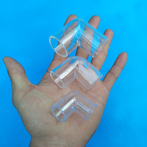 2pcs 90 Degree Clear Acrylic Elbows Hose Tube Joiner Connector Bend Pipe Fitting - Picture 3 of 13