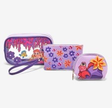 Disney The Little Mermaid Ariel Floral Cosmetic Bag 3 Pieces Set NEW WITH TAG 