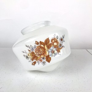 Vintage-Milk-Glass-Floral-Design-Flush-Ceiling-Light-Shade-Globe-Mid-Century-MCM