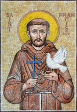 PATRON SAINT Francis of Assisi 8"x10" Catholic MOSAIC STYLE print ready to frame
