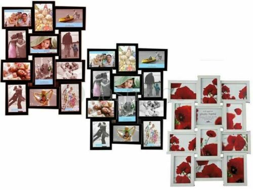 NEW STYLISH PHOTO PICTURE FRAME HOLDS 12 PHOTOS APERTURE MULTI COLLAGE 4” x 6 - Afbeelding 1 van 3