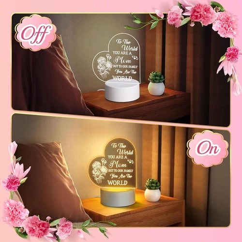 Luz nocturna grabada para mamá - Regalo conmovedor "You Are The World", alimentación USB - Imagen 1 de 8