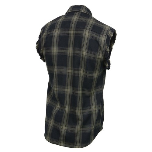 Milwaukee Leather 11695 Homme Classique Boutonnée Flanelle Découpée Manches Fragées - Photo 8/10