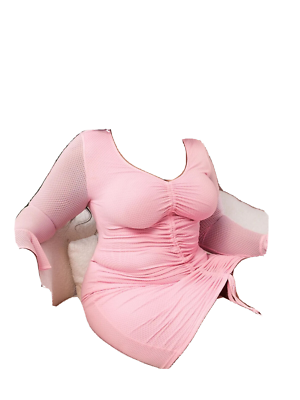 Robe Mini Manches évasées Avec Cordon - Taille 0XL/44 - Rose - Neuf Avec étiquettes