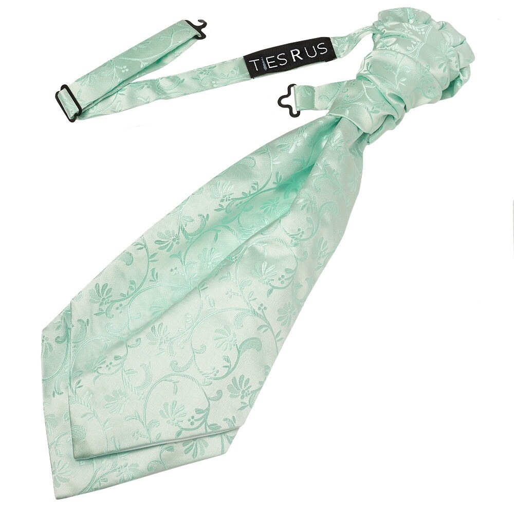 Mint Floral Men's Cravat Tie Grooms Wedding Christening Formal Prom Neck Tie