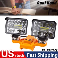 Wrieless LED Work Light For Dewalt 20V Li-ion Battery 56W 5600Lm Dual Head Light