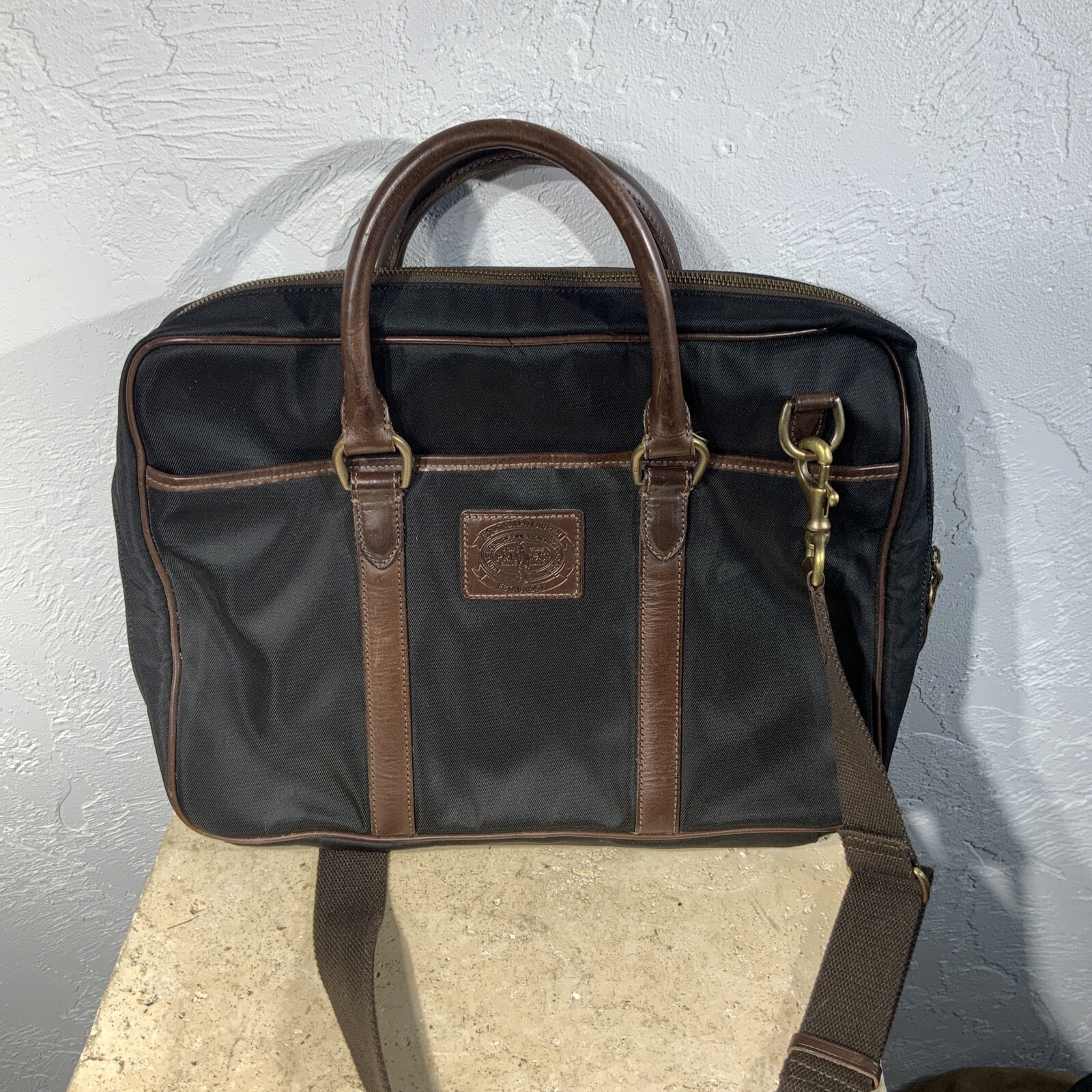 Polo Ralph Lauren Leather laptop bag Briefcase Black … Gem