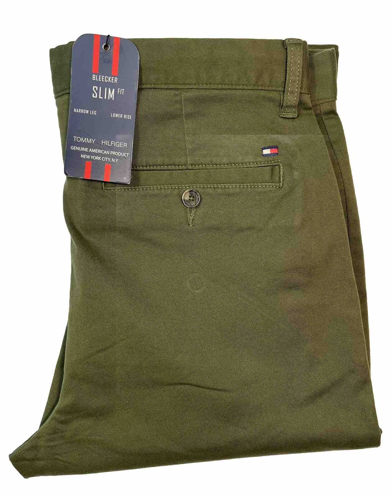 Tommy Hilfiger 1985 Denton Flex Pima Chino  Army Green Size W34 L30 RRP£125 image 6