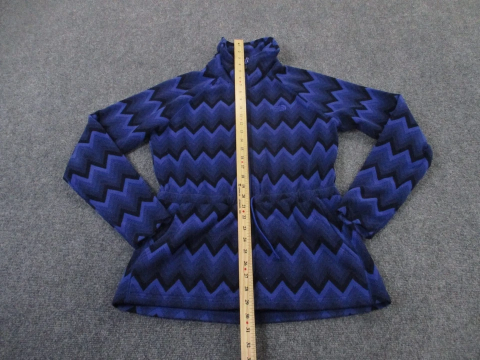 The North Face 夹克女式 M 紫色阿兹特克条纹羊毛毛衣外套户外 — 第 3/4 张图片