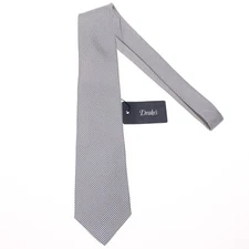 Drake's NWT Neck Tie in Blue & White Geometric Pattern 100% Silk