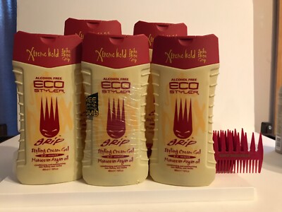 5X ECO STYLER GEL GRIP MOROCCAN ARGAN OIL 16 FL OZ UNISEX ALCOHOL FREE MOLDING