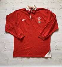 Vintage Wales 1999 - 2000 Rugby Union Home Red Shirt Jersey Reebok Size 38/40