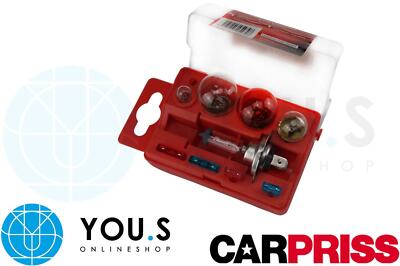9 teilig H7 - 12 Volt Ersatzlampen Glühbirnen Lampenbox + Sicherungen - NEU