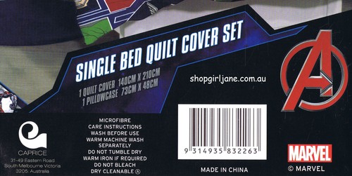 Avengers Thor Iron Man - panels - Single/US Twin Bed Quilt Doona Duvet Cover set - Picture 5 of 5