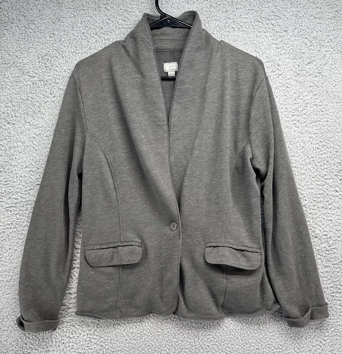 Converse One Star Gray Cardigan Women s Size Large With Button eBay