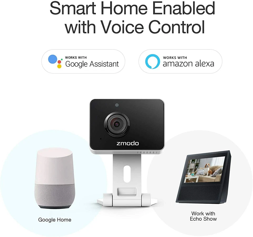 Zmodo 1080p 4pack Mini WiFi Camera, Two-Way Audio, Video Baby Monitor(Renew) - Image 3 of 4