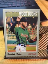 Diosbel Arias Autographed Signed Topps Heritage Card Texas Rangers