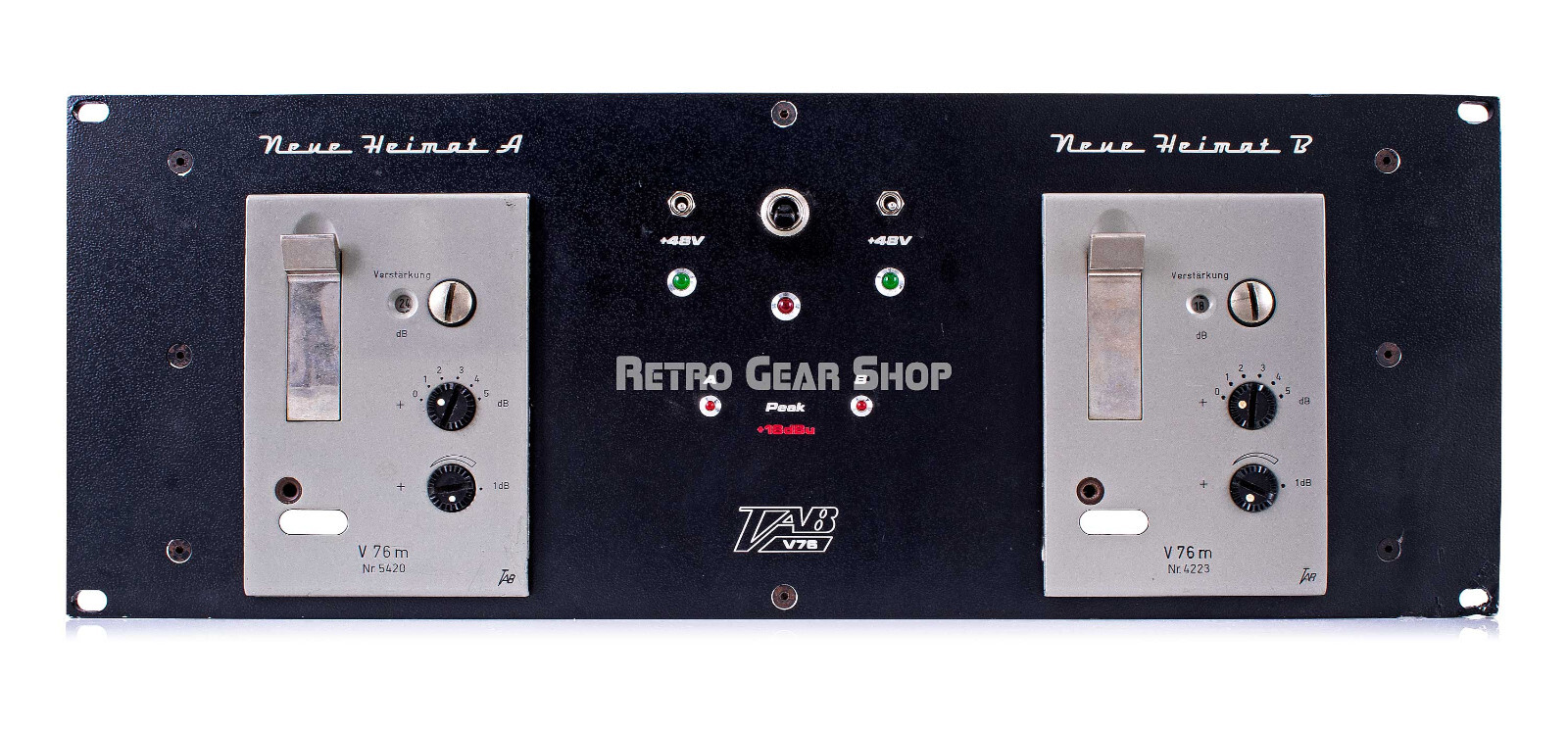 Telefunken v76m Racked Stereo Pair Tube Microphone Mic Preamp Vintage