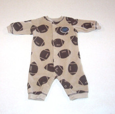Infant Boy's Carter's Tan with Football Print Fleece Pajamas 3 Months