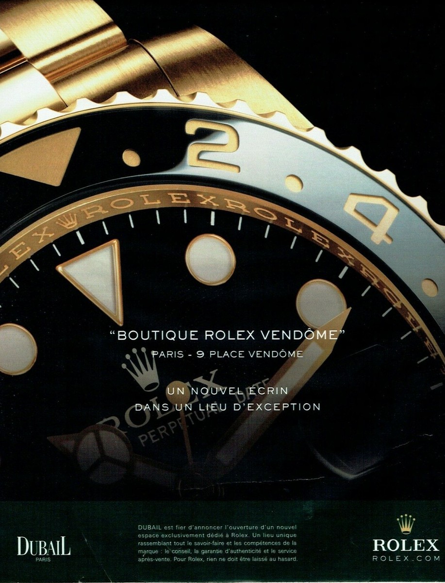 Publicité Advertising 079 2008 Boutique Rolex place Vendome Dubail