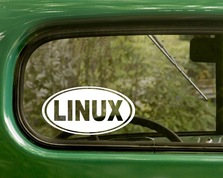 2 LINUX DECALs Oval Sticker Vinyl Bumper Truck Car Laptop Window