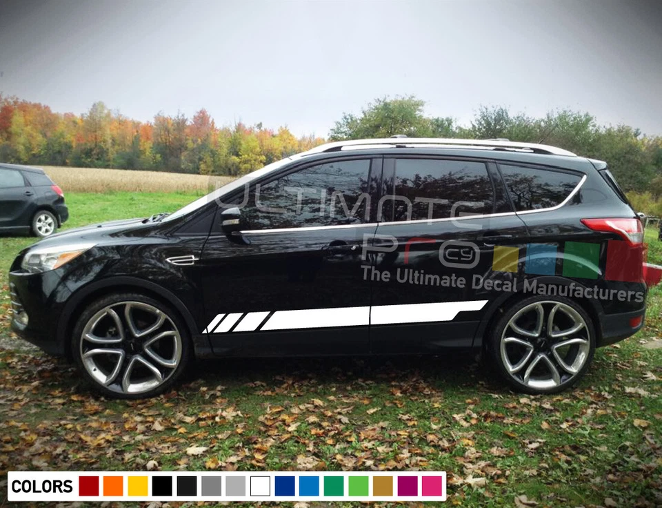 福特 Escape 侧条纹贴花贴纸 S SE Sport SEL 钛摇板 — 第 3/4 张图片