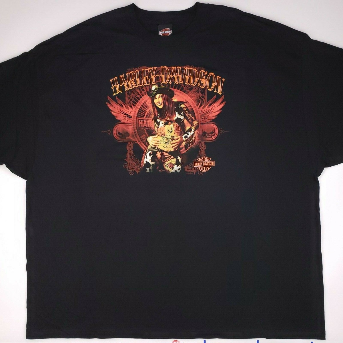5XL Harley Davidson Tee Shirt Black Graphic Cotton Mens 5x Sexy