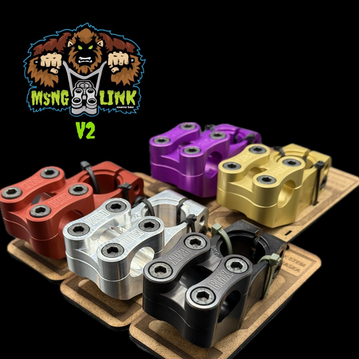 Nowear BMX V2 Missing Link bicycle Stem Made in USA Top Load 48mm