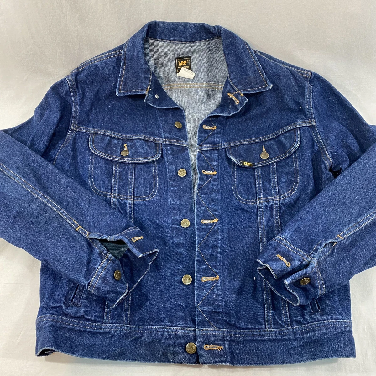Vintage Lee Denim Jean Jacket Mens Size 42 USA Made Patented