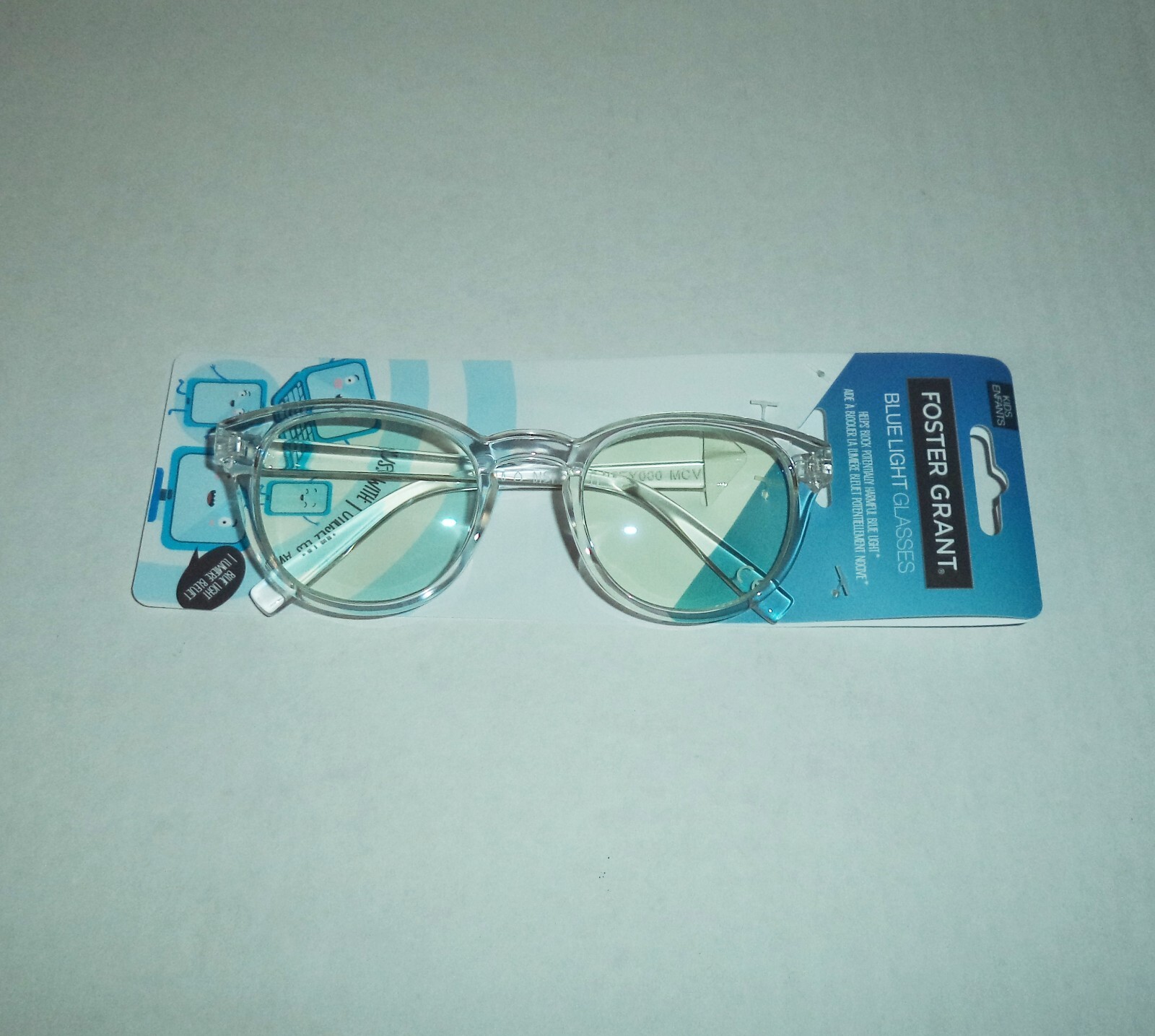 Foster Grant Kids Youth Kasey Blue Light UV Blocking Glasses Clear New