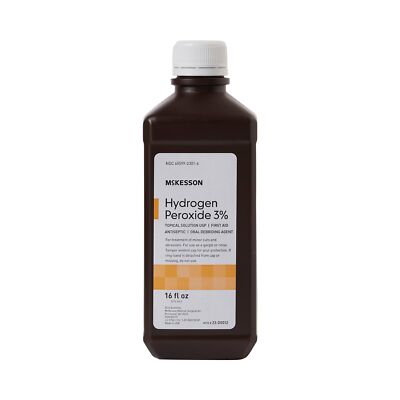 McKesson Antiseptic Hydrogen Peroxide 16 oz. Bottle 3% Strength  12 Ct