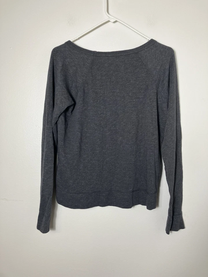 Suéter James Perse Para Mujer Talla 2 (US M) Gris Suave Informal Cómodo Mangas Largas  Foto 4 de 4