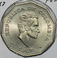 Colombia 1967 Peso 240331 combine shipping