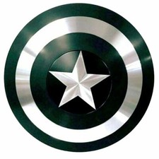 24"Marvel Green Metal Captain America Shield Round Shield larp Cosplay