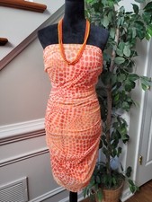Fashion Nova Womens Orange Polyester Off The Shoulder Knee Length Dress Size 1XL