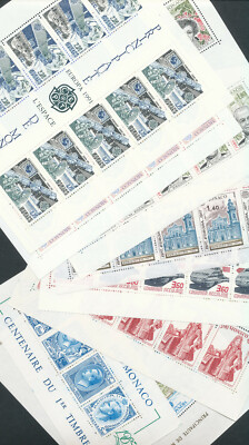 (40100) MONACO - Set blocks, 12,13,17,18,30,33,41,52, MNH, see scan, CV  255