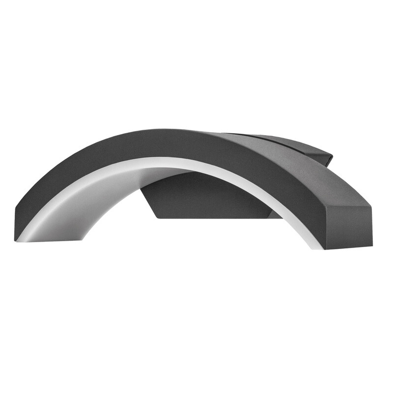 Integral LED Curve Wall Light IP54 7.5W 360lm 3000K Dark Grey
